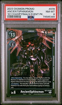 2023 Digimon Promo 078 Ancientsphinxmon 2022 Championship Finals Event Pack Alt-art Gold Stamp Set PSA 8