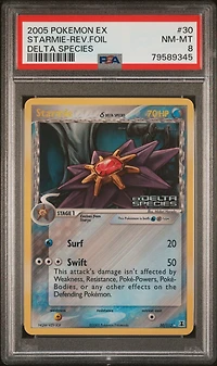 2005 Pokemon Ex Delta Species 30 Starmie-reverse Foil PSA 8