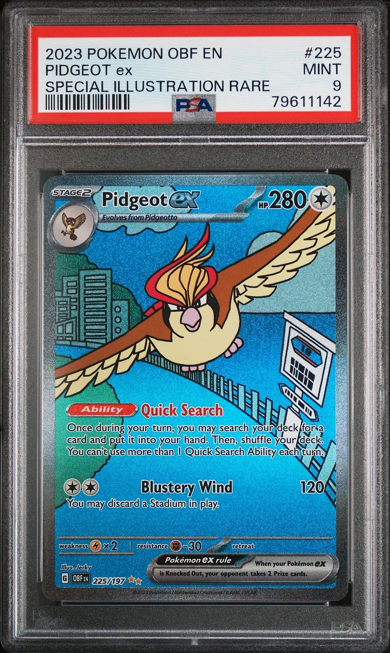 2023 Pokemon Obf En-obsidian Flames 225 Pidgeot Ex Special Illustration Rare PSA