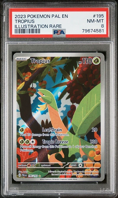 2023 Pokemon Pal En-paldea Evolved 195 Tropius Illustration Rare PSA