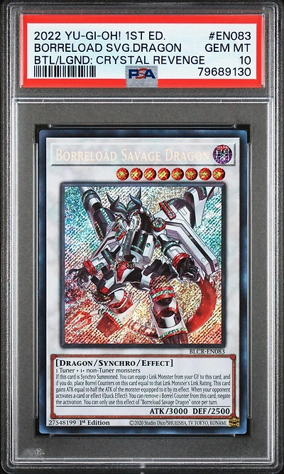 2022 Yu-gi-oh! Battles Of Legend: Crystal Revenge En083 Borreload Savage Dragon 1st Edition PSA 10