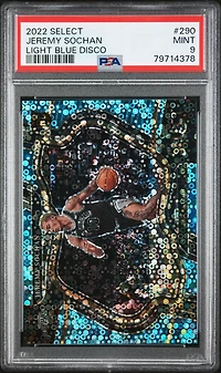 2022 Panini Select 290 Jeremy Sochan Light Blue Disco PSA 9