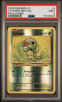 2016 Pokemon Xy Evolutions 3 Caterpie-reverse Foil PSA 9