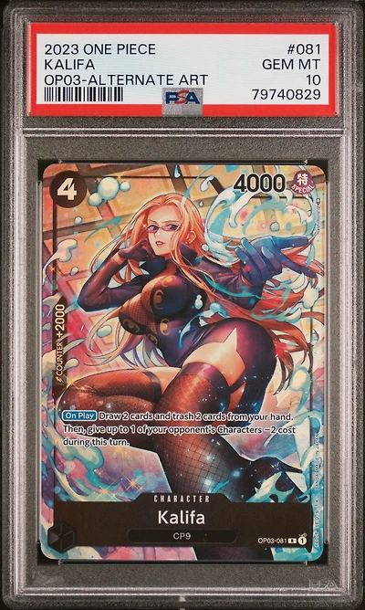 2023 One Piece Op03-pillars Of Strength 081 Kalifa Alternate Art PSA 10
