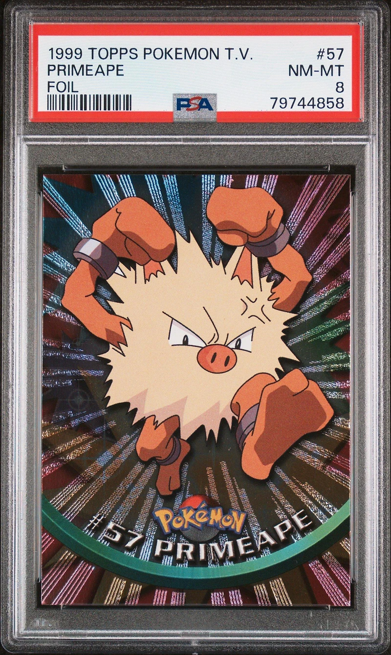 1999 Topps Pokemon Tv 57 Primeape Foil PSA 8