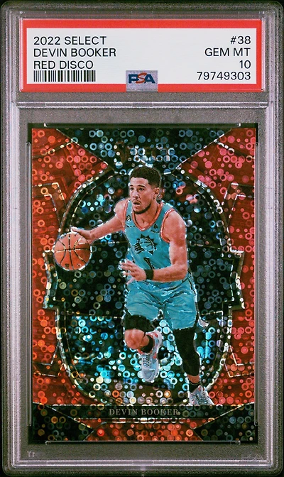 2022 Panini Select 38 Devin Booker Red Disco PSA 10