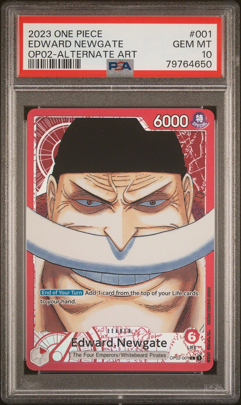2023 One Piece Op02-paramount War 001 Edward Newgate Alternate Art PSA 10