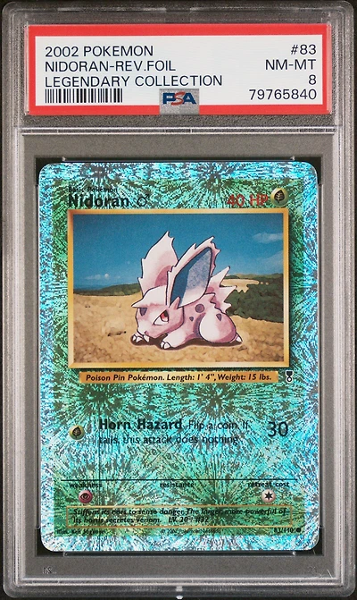 2002 Pokemon Legendary Collection 83 Nidoran-reverse Foil PSA 8