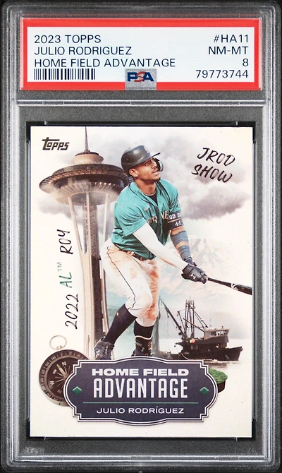 2023 Topps Home Field Advantage Ha11 Julio Rodriguez Series 2 PSA 8