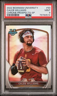 2022 Bowman University Chrome Prospects 50 Caleb Williams PSA