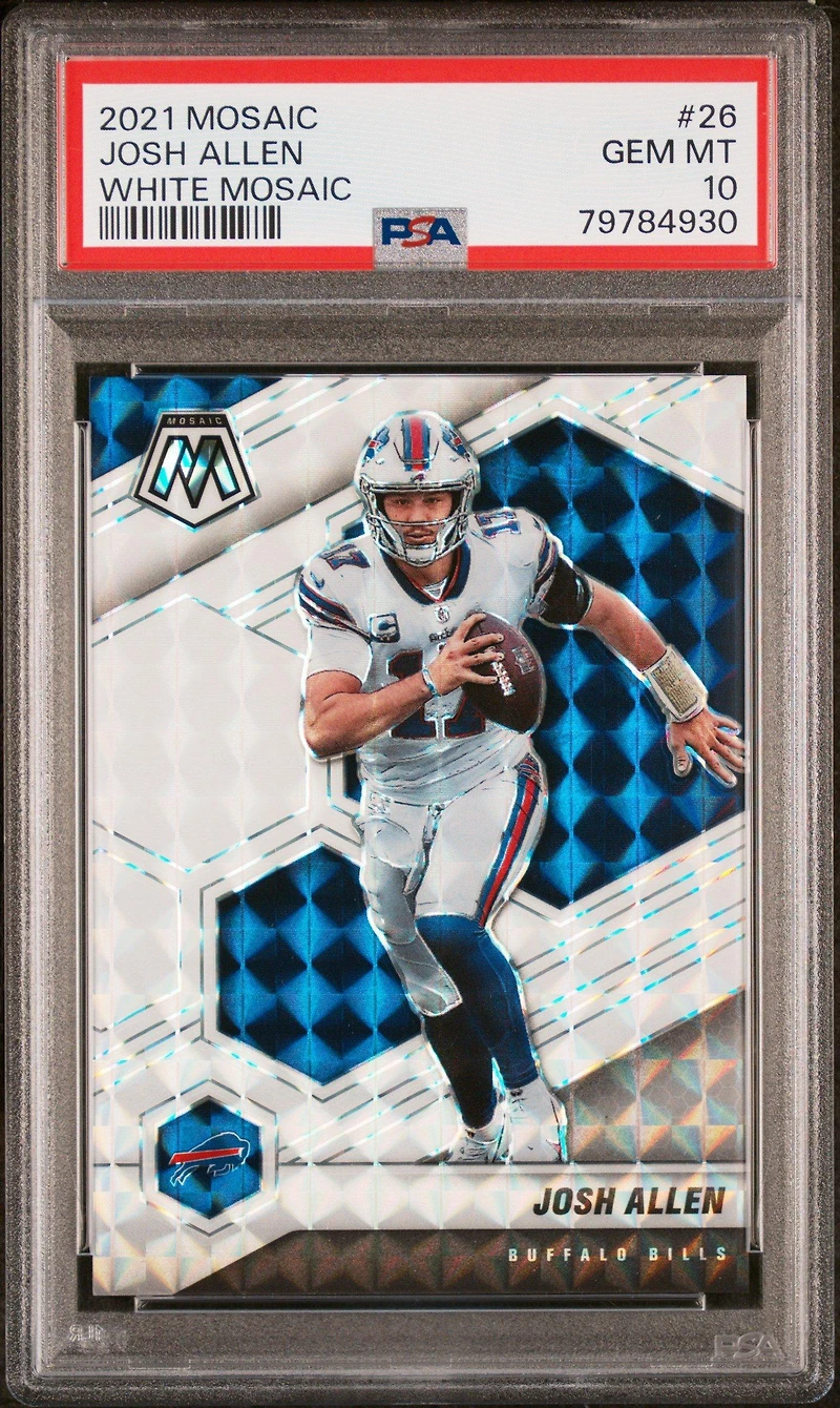 2021 Panini Mosaic 26 Josh Allen White Mosaic PSA 10