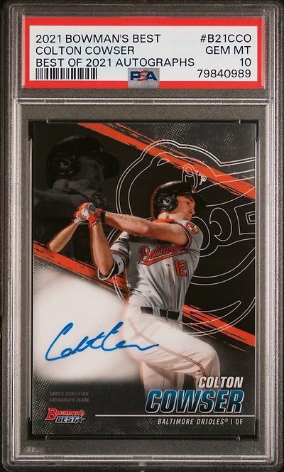 2021 Bowman's Best Best Of 2021 Autographs B21cco Colton Cowser PSA 10