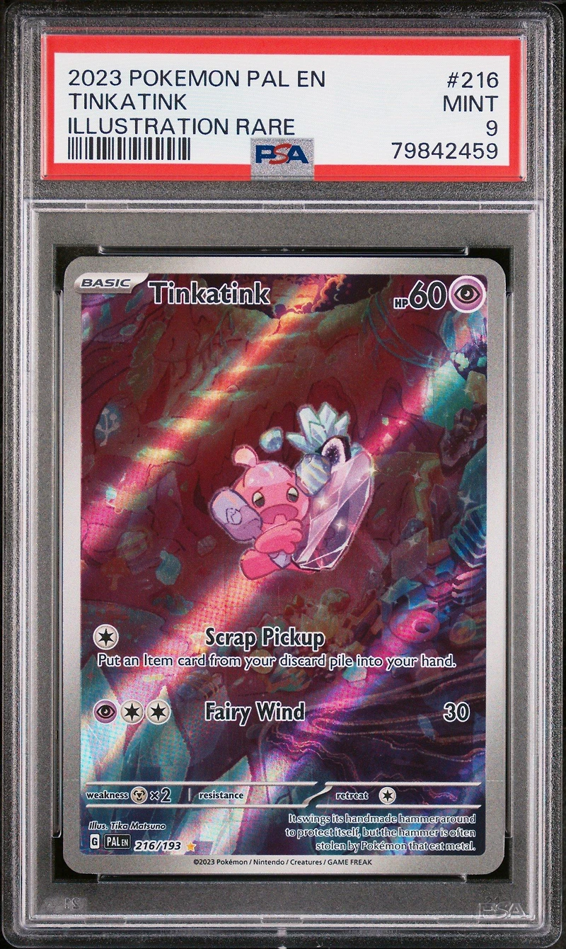 2023 Pokemon Pal En-paldea Evolved 216 Tinkatink Illustration Rare PSA