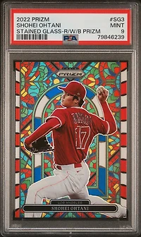 2022 Panini Prizm Stained Glass Sg3 Shohei Ohtani Red/white/blue Prizm PSA 9