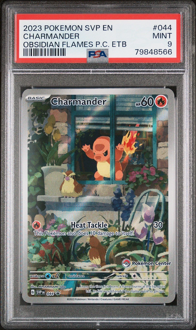 2023 Pokemon Svp En-sv Black Star Promo 044 Charmander Obsidian Flames Pokemon Center Elite Trainer Box PSA