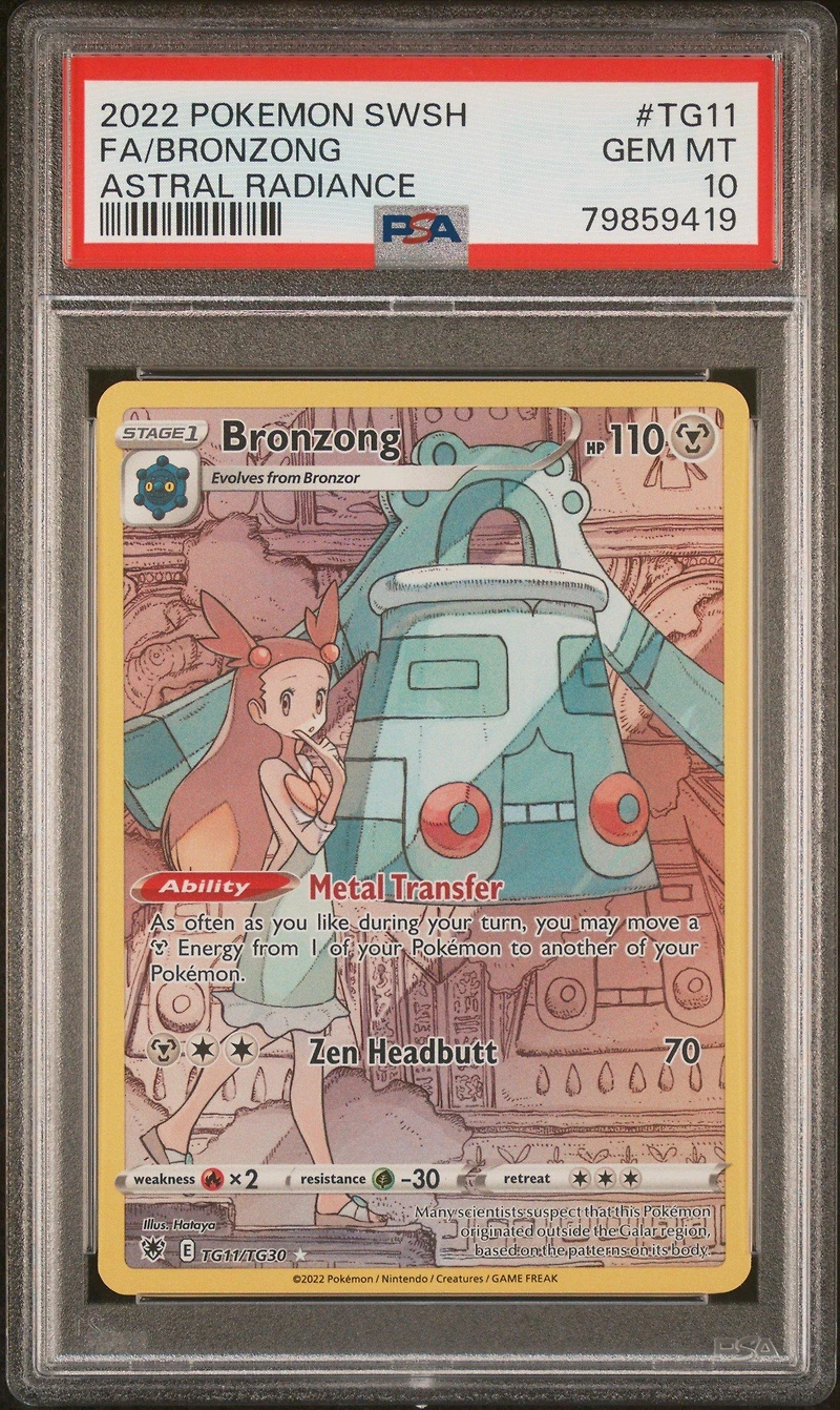 2022 Pokemon Sword & Shield Astral Radiance Tg11 Full Art/bronzong PSA