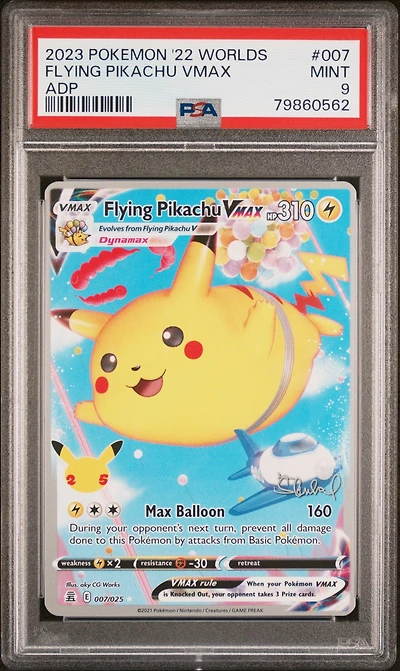 2023 Pokemon 2022 World Championships Deck: Adp 007 Flying Pikachu Vmax Adp PSA 9