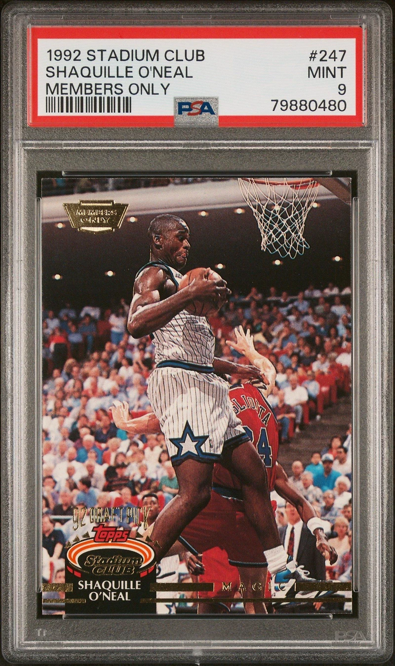 1992 Stadium Club 247 Shaquille O'neal Members Only PSA 9