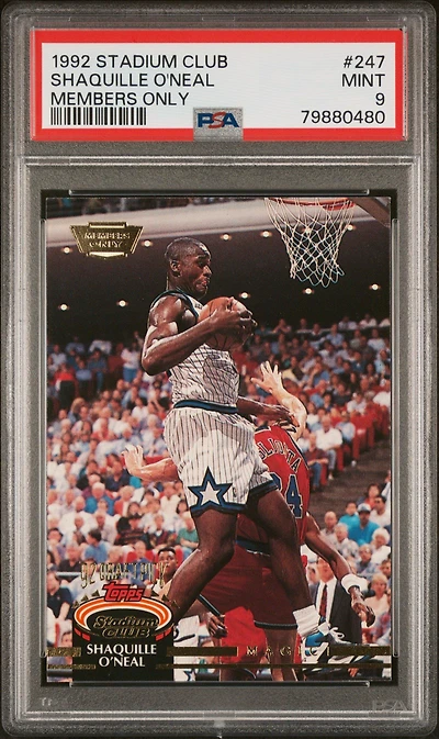 1992 Stadium Club 247 Shaquille O'neal Members Only PSA 9