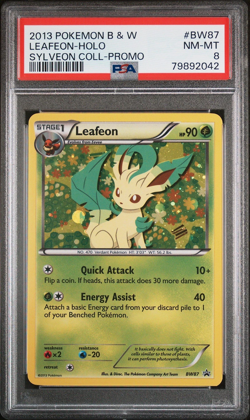 2013 Pokemon Black & White Promo Bw87 Leafeon-holo Sylveon Collection PSA 8