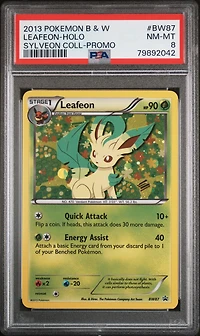 2013 Pokemon Black & White Promo Bw87 Leafeon-holo Sylveon Collection PSA 8