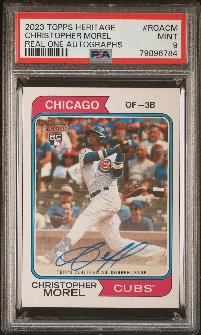2023 Topps Heritage Real One Autographs Roacm Christopher Morel PSA 9