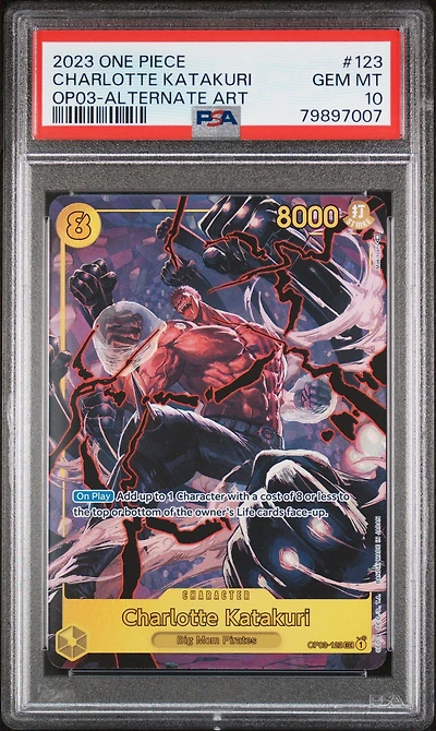 2023 One Piece Op03-pillars Of Strength 123 Charlotte Katakuri Alternate Art PSA 10