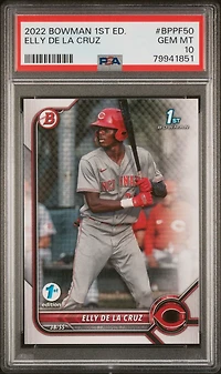 2022 Bowman 1st Edition Bppf50 Elly De La Cruz PSA