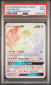 2018 Pokemon Sun & Moon Lost Thunder 227 Fa/lugia Gx PSA 9