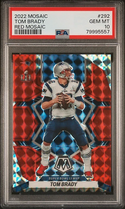 2022 Panini Mosaic 292 Tom Brady Red Mosaic PSA 10