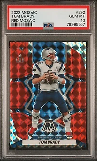 2022 Panini Mosaic 292 Tom Brady Red Mosaic PSA 10