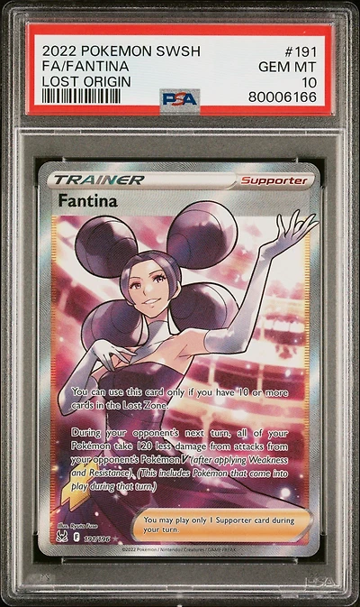 2022 Pokemon Sword & Shield Lost Origin 191 Fa/fantina PSA 10