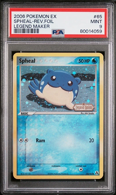 2006 Pokemon Ex Legend Maker 65 Spheal-reverse Foil PSA 9