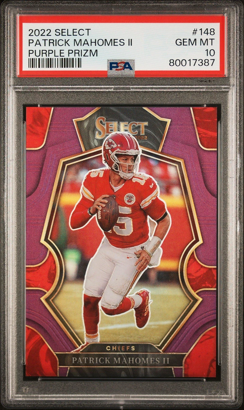 2022 Panini Select 148 Patrick Mahomes Ii Purple Prizm PSA 10