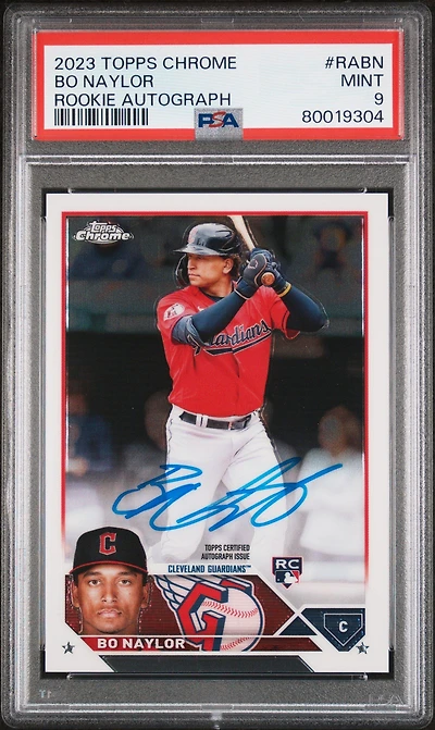 2023 Topps Chrome Rookie Autograph Rabn Bo Naylor PSA 9