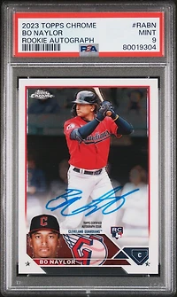 2023 Topps Chrome Rookie Autograph Rabn Bo Naylor PSA 9