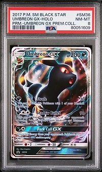 2017 Pokemon Sm Black Star Promo Sm36 Umbreon Gx-holo Umbreon Gx Premium Collection PSA 8