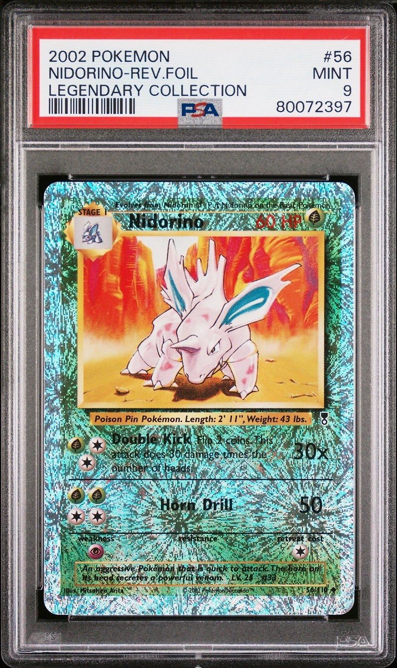 2002 Pokemon Legendary Collection 56 Nidorino-reverse Foil PSA 9