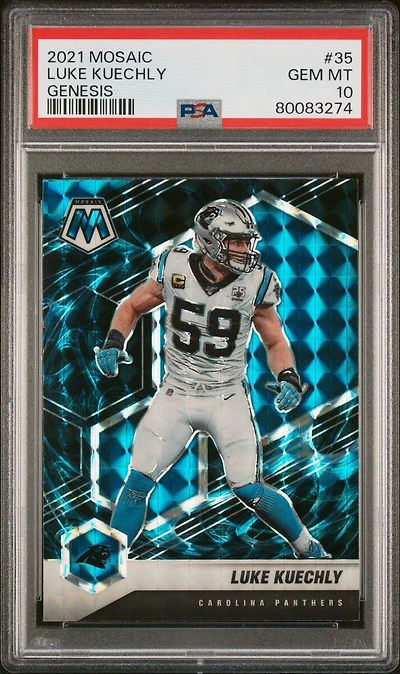 2021 Panini Mosaic 35 Luke Kuechly Genesis PSA 10