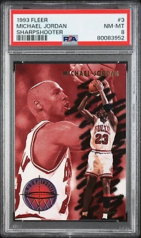 1993 Fleer Sharpshooter 3 Michael Jordan PSA 8