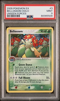 2005 Pokemon Ex Unseen Forces 3 Bellossom-holo PSA 9