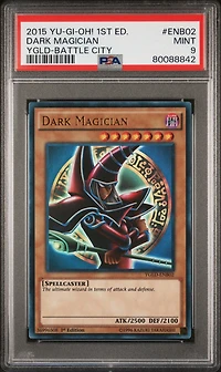 2015 Yu-gi-oh! Yugi's Legendary Deck: Battle City Enb02 Dark Magician 1st Edition PSA 9