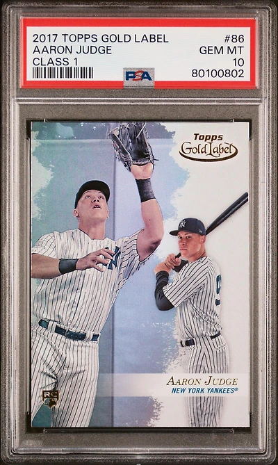 2017 Topps Gold Label 86 Aaron Judge Class 1 PSA 10