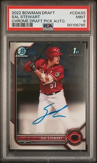 2022 Bowman Draft Chrome Draft Pick Autographs Cdass Sal Stewart PSA 9