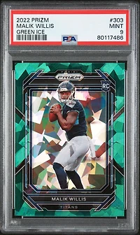 2022 Panini Prizm 303 Malik Willis Green Ice PSA 9