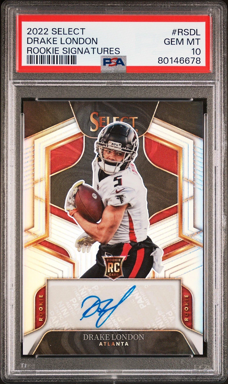 2022 Panini Select Rookie Signatures Rsdl Drake London PSA 10