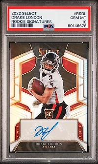 2022 Panini Select Rookie Signatures Rsdl Drake London PSA 10