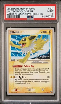 2008 Pokemon World Championships Promo 101 Jolteon-gold Star Psychic Lock PSA 9
