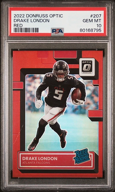 2022 Panini Donruss Optic 207 Drake London Red PSA 10