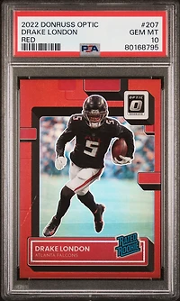 2022 Panini Donruss Optic 207 Drake London Red PSA 10
